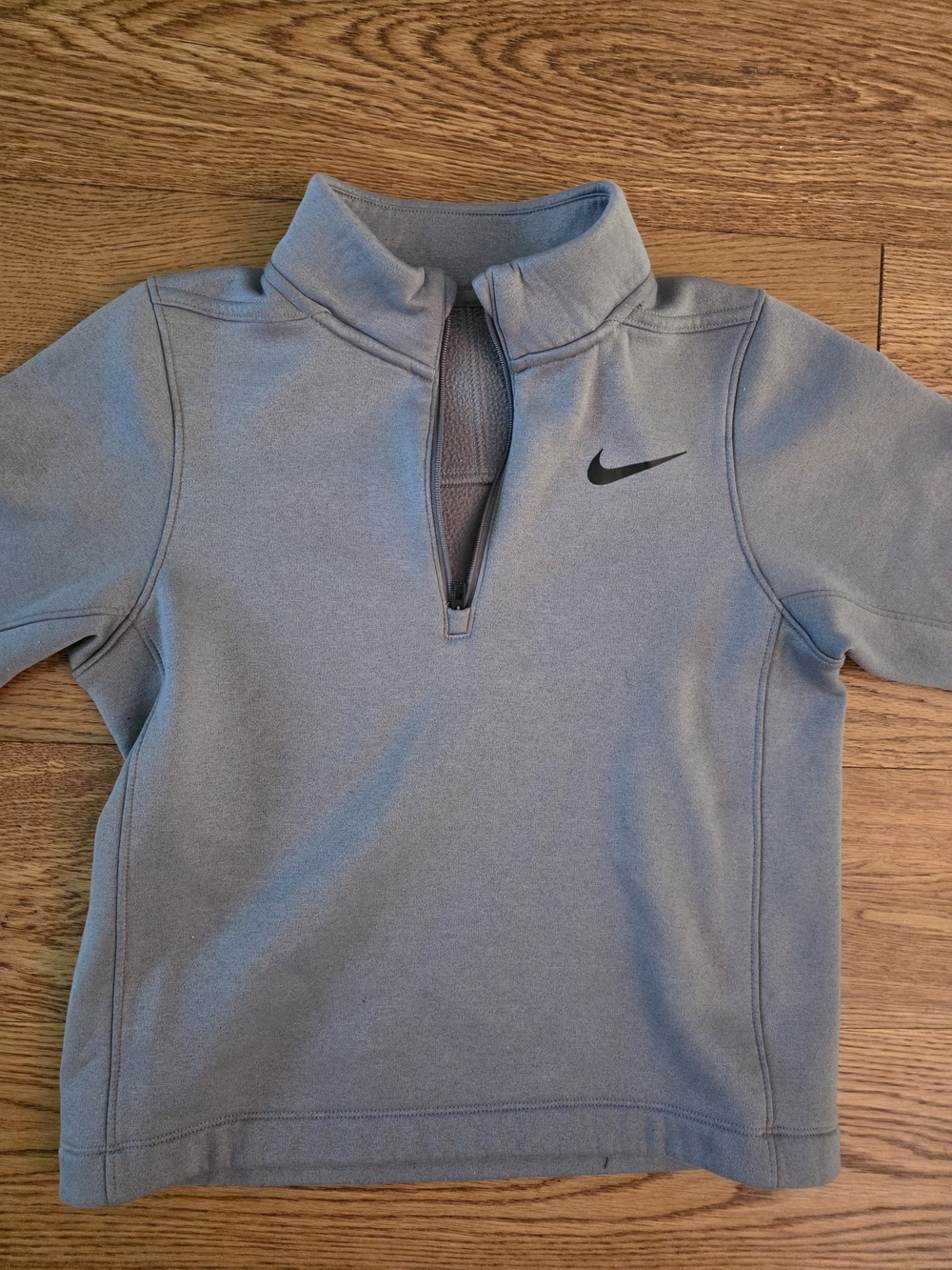 Nike Kids Light Gray Quarter-Zip Pullover Hoodie
